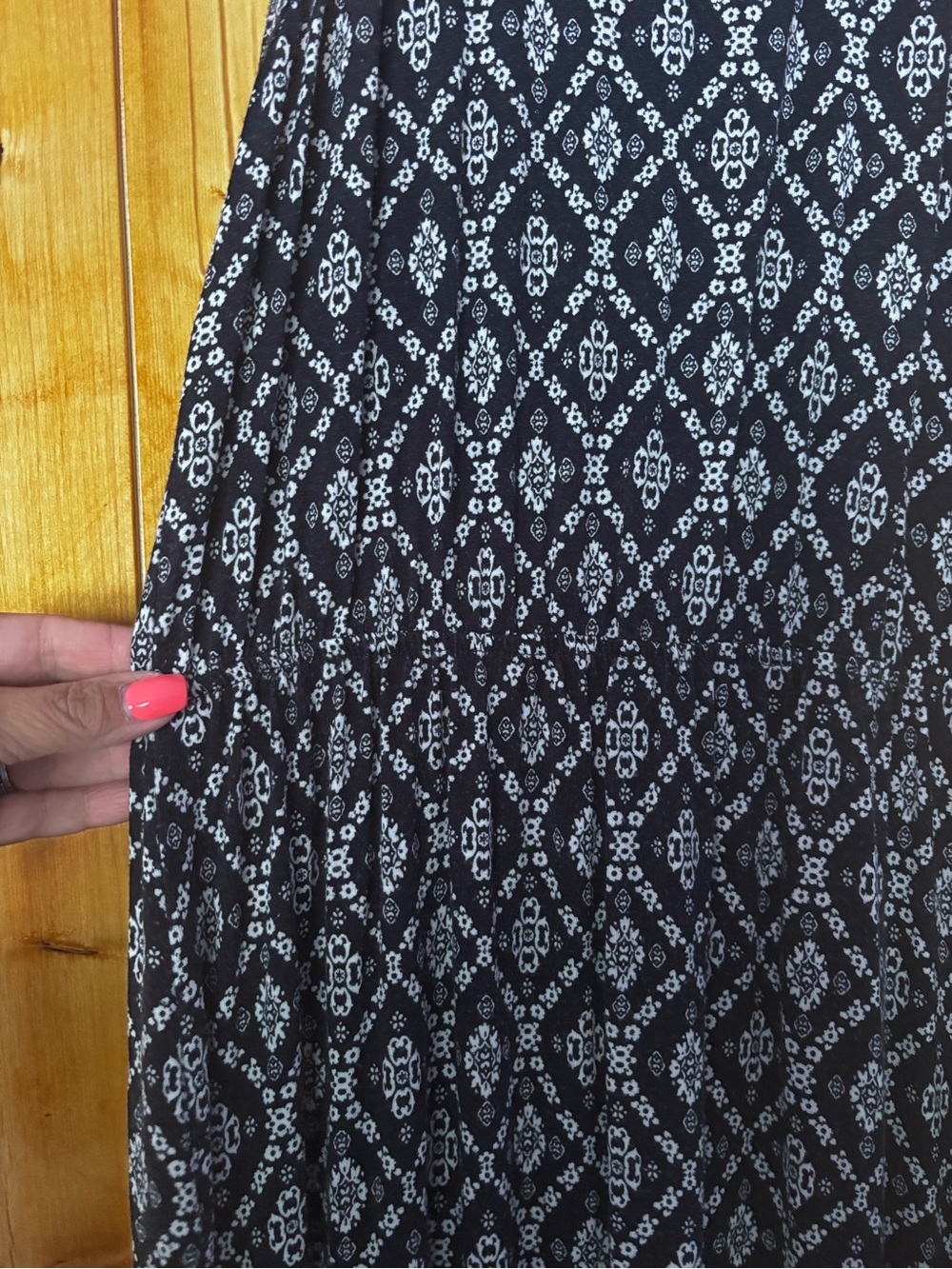 PAPERMOON Navy & White Diamond/Medallion Geometric Halter Maxi Dress - Size M - Picture 4 of 11